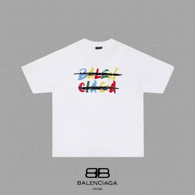 6139#P60，，Balenciaga巴黎世家印花短袖T恤 - 面料经过2次高温缩水固色 不变形不缩水不起球 -正确Os版型 不省面料 只做穿上有效果的高质量