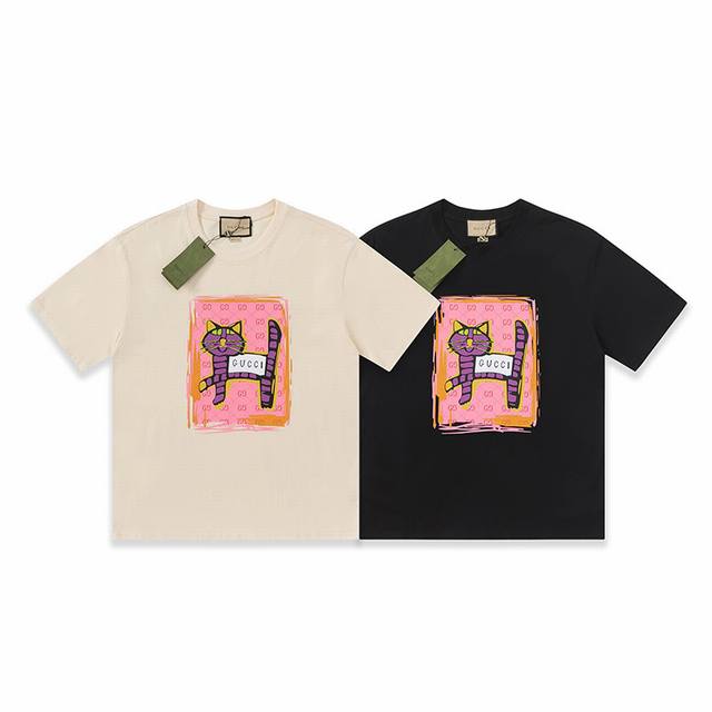 款号11480P80 （顶级版本，官方品质） - Gucci~古驰 当季新品数码印花短袖T恤，耐洗不掉色。 - 购入原版开模打造，全套定制辅料，细节决定成败。