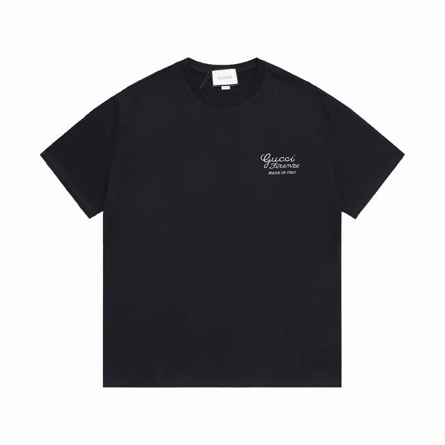 no:G179 P80 ( )【顶级品质】 gucci古驰标识印花圆领短袖T恤 面料采用32支270G精棉双纱面料，不起球 不缩水 不褪色，同缸定染32支双股1