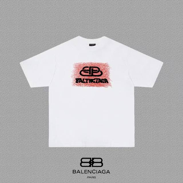 636#P60 ，Balenciaga巴黎世家印花短袖T恤 - 面料经过2次高温缩水固色 不变形不缩水不起球 -正确Os版型 不省面料 只做穿上有效果的高质量产