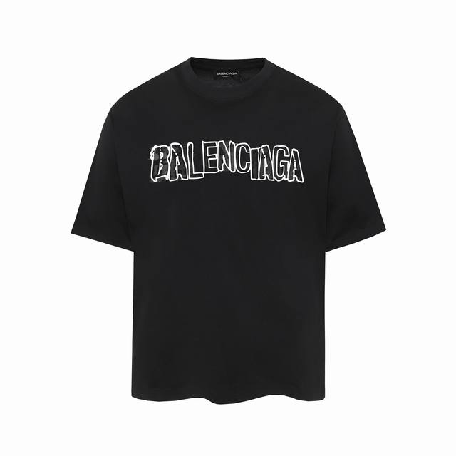 6120#P60，，Balenciaga巴黎世家印花短袖T恤 - 面料经过2次高温缩水固色 不变形不缩水不起球 -正确Os版型 不省面料 只做穿上有效果的高质量