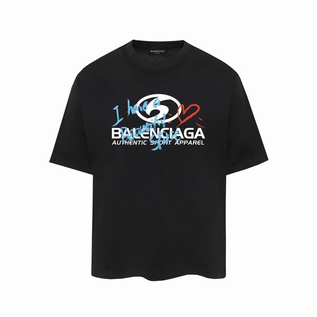 6129#P60，，Balenciaga巴黎世家印花短袖T恤 - 面料经过2次高温缩水固色 不变形不缩水不起球 -正确Os版型 不省面料 只做穿上有效果的高质量