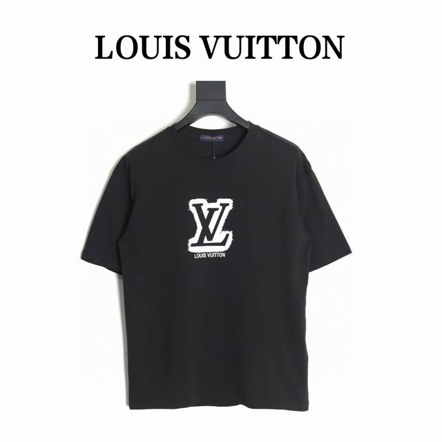 本地自取160 louis Vuitton 路易威登 Lv 24Ss 模糊Logo印花短袖T恤 面料采用定制240G 26支特滑双股精棉平纹高密无尘全棉布料。前