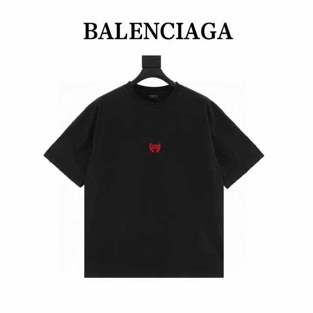 本地自取170 balenciaga巴黎世家25Ss秀款胸前红色刺绣T恤 no.1的质量真正天花板品质，正确260G定织定染双纱面料柔软舒适，成衣洗水定染螺纹无
