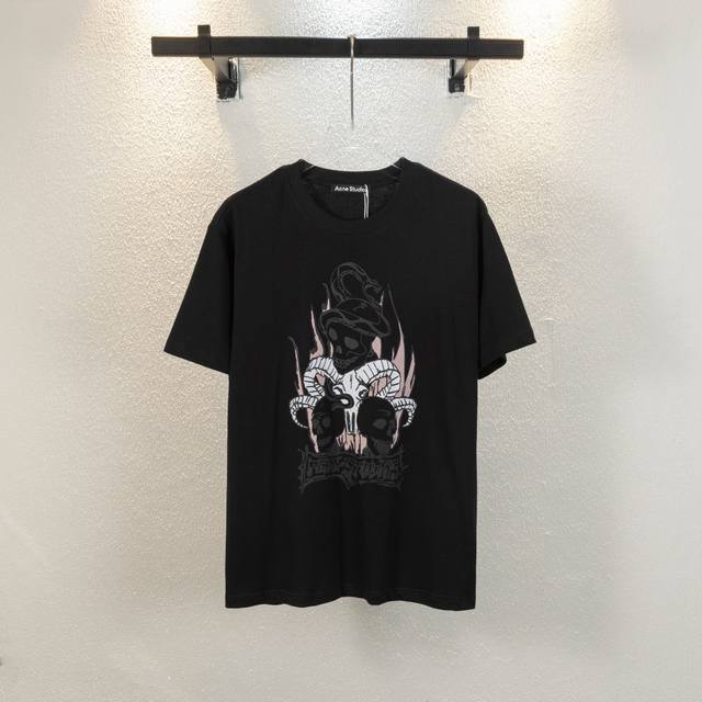 p90-款号C26【顶级版本】 acne Studios Ss24 骷髅印花圆领套头落肩短袖纯棉重磅280克 经典字母领这三款颜色都是无敌显白百搭的简约的圆领设