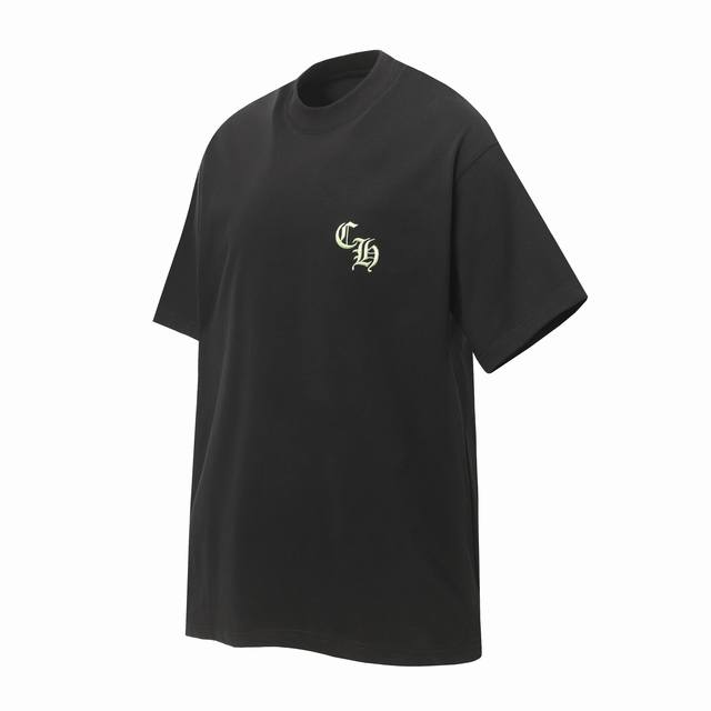 p130 Chrome Hearts Ch 克罗心十字架贴皮绣短袖T桖 采用进口田岛机制作，皮均由定制定染 五金辅料均开磨定制 正确配置 黑色2025克罗心正品