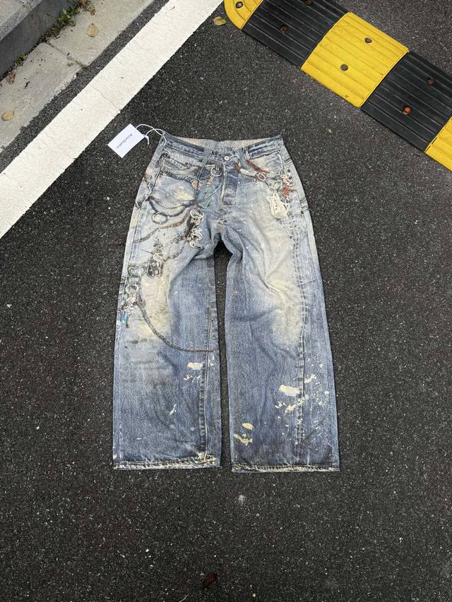 p190#Ac381 acne Studios Ac风格3D打印花错视画低腰宽松牛仔裤 1981M 男女同款 磨毛无弹面料，才能出得来3D的效果，难点是前前后后