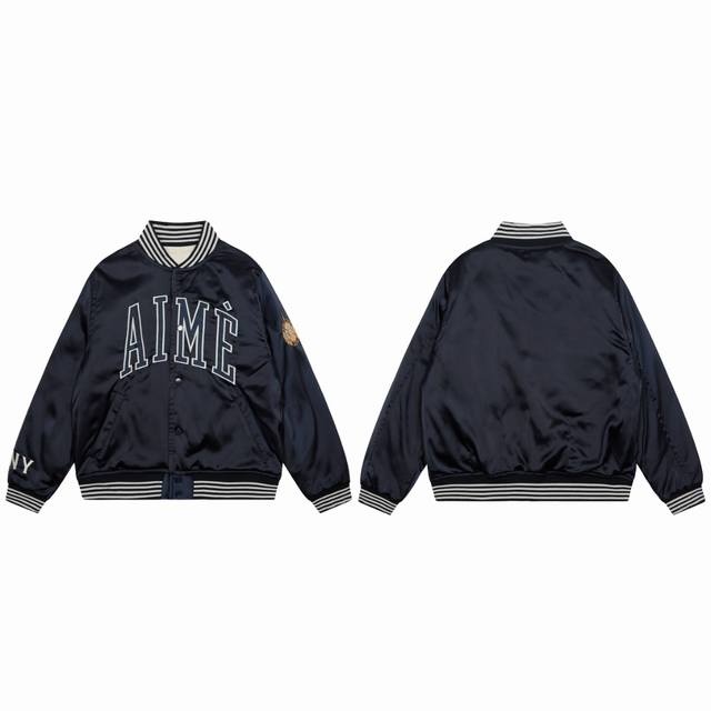 p250 a801# 白底图 aime Leon Dore 夹棉双面夹克 重工刺绣 订制面料 size:S/M/L/Xl