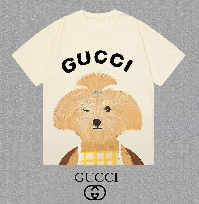 p100 Gucci古驰 25Ss 大师亲手设计潮牌新品印花圆领短袖T恤 300克 秋冬最新砖柜同步 Os落肩版型 时尚又个性 超级百搭好看的一款 男女都非常合