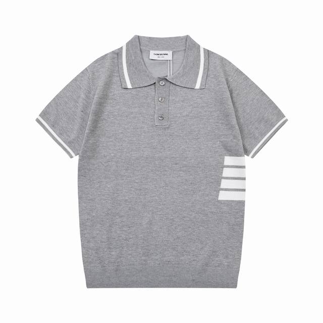 120 Thom Browne 汤姆布朗 四杠针织Polo衫 升级，灵感源自八十年代复古 原版面料 官方同款 Polo衫 定制 网纱毛衣针织面料 手感非常舒服