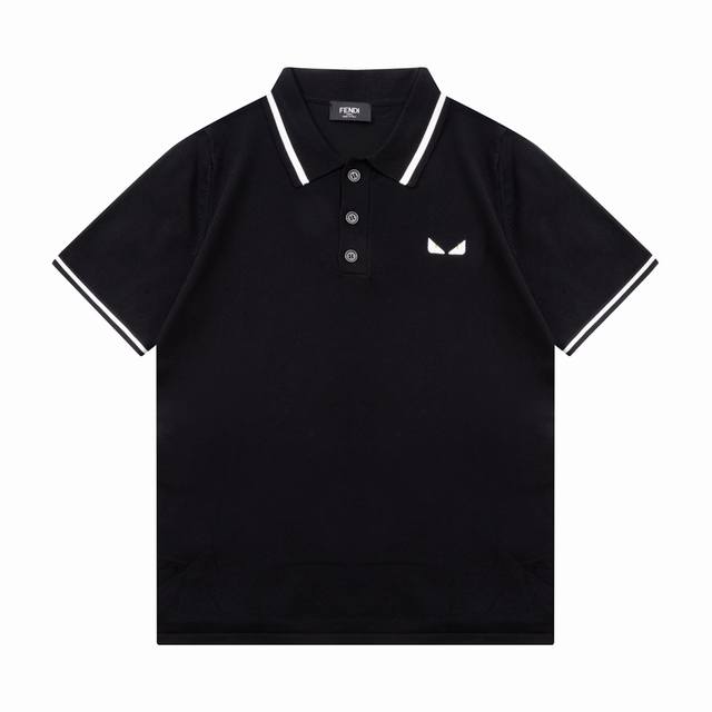 120 Fendi 芬迪 双Ff 小魔怪 眼睛针织Polo衫 升级，灵感源自八十年代复古 原版面料 官方同款 Polo衫 定制 网纱毛衣针织面料 手感非常舒服