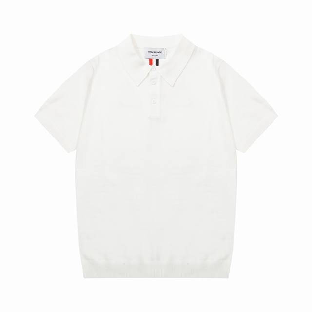120 Thom Browne 汤姆布朗 织带针织Polo衫 升级，灵感源自八十年代复古 原版面料 官方同款 Polo衫 定制 网纱毛衣针织面料 手感非常舒服