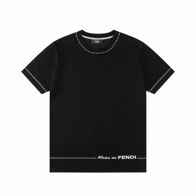 120 Fendi 芬迪 双Ff 圆领短袖针织衫 升级，灵感源自八十年代复古 原版面料 官方同款 Polo衫 定制 网纱毛衣针织面料 手感非常舒服 春夏最新砖柜