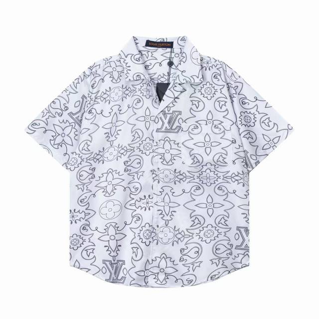 130 louis Vuitton/路易威登 几何印花 25Ss早春新款 轻奢主义 男女同款 梭织丝绸衬衣套装 · 满身Logo数码彩印 ·主唛水洗吊牌包装齐全