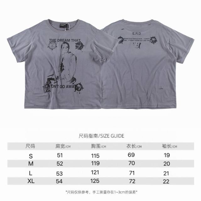款号：S634 批 90 Er d尺码：（S-M-L-Xl） 颜色： 水洗雾蓝 25夏季新版本 Enfants Riches Deprimes 新款忧郁的富二代