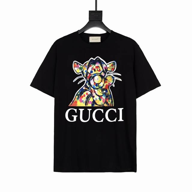 款号:Y07 批 90 颜色:黑白 米杏 码数:S M L Xl gucci 20Ss春夏最新联名迪士尼 跳跳限定短袖 最新迪士尼联名 跳跳虎限定短袖 专柜同步