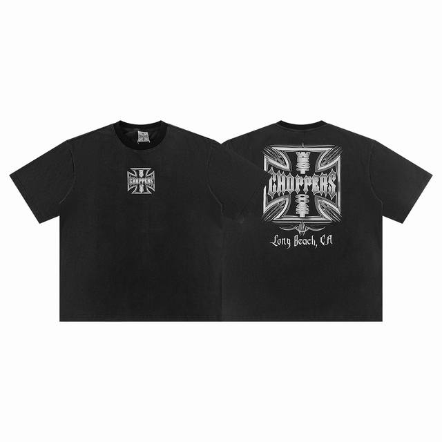 款号：S872 批 90 尺码：（S-M-L-Xl） 颜色： 水洗黑 west Coast Choppers Vintage Tee 美式高街男女街头潮流水洗做