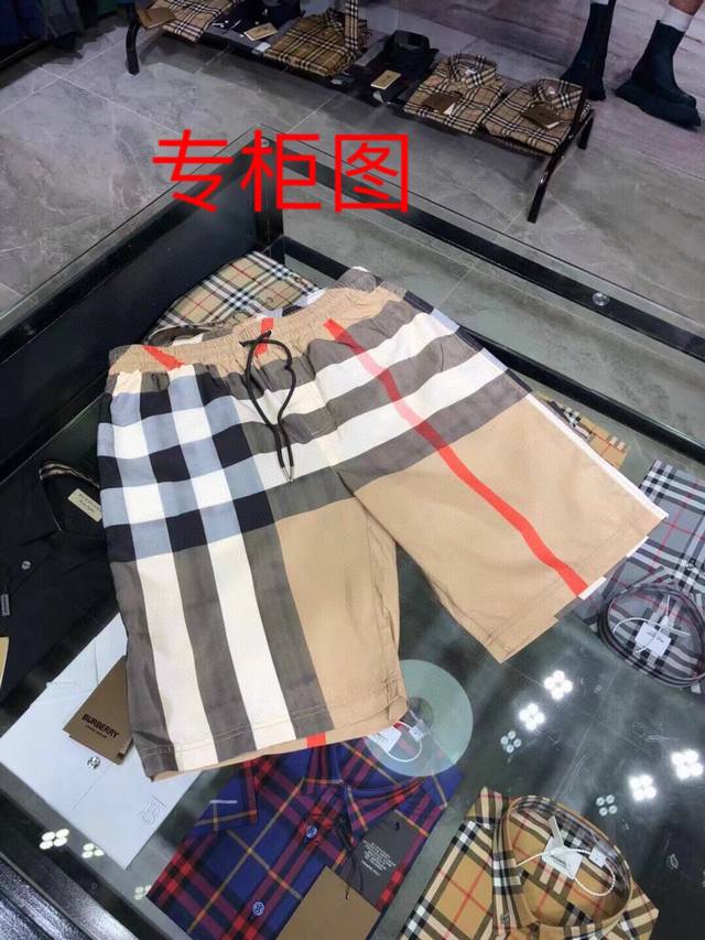 全新升级面料 价格不变 140（Zp版本 零色差 精准对位 Yb开模） - Bur巴宝莉经典款 格纹对位沙滩裤短裤 男女同款 -采用原版1:1同等面料定制 独家