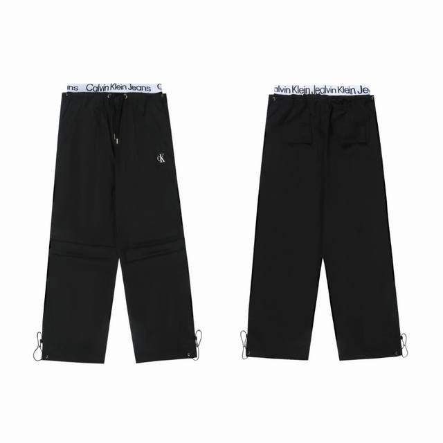 150 白底图 【高定品质】 款号：24345# 颜色：黑色 尺码：Xs-L -Calvin Klein/卡尔文 24Ss秋冬双腰拼接功能性防水户外工装伞兵裤