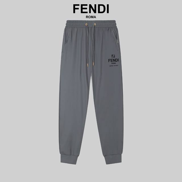 p160 Fendi 芬迪春夏季新款 两色高品质薄款运动休闲冰丝裤 爽滑舒适抗皱无痕的好裤子 质感柔软 手感微弹 ，清凉冰丝裤 腰部松紧带， 版型设计时尚潮流