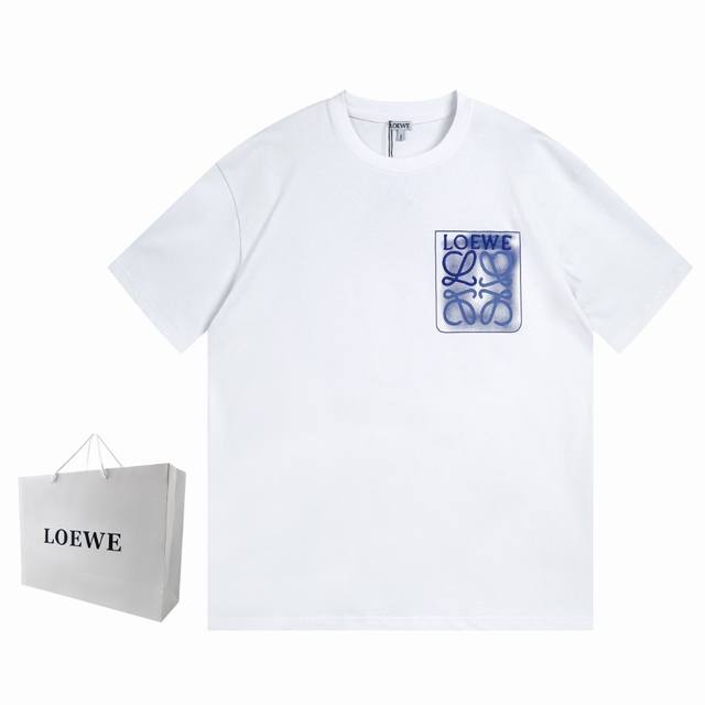 p100 loewe 罗意威 24Ss口袋喷墨印花 大Logo标识精致升级， 原版面料 官方同款 260克双纱精梳纯棉面料同缸染面料 手感非常舒服 春夏最新砖柜