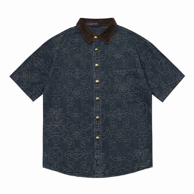 p150 Lv 驴家 2025新款 金色四叶草刺绣Logo 男女同款 牛仔衬衣 · 采用水洗丹宁面料 · 进口绣花机匹绣工艺 · 激光定位裁剪 · 成衣酵洗工艺