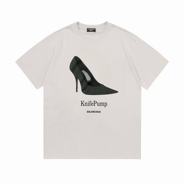 p100（隔天到） balenciaga 巴黎世家 2025新款 官网同步 高跟鞋字母Logo 男女同款 短袖T恤 ·定制280克100％双纱纯棉面料 ·定染3