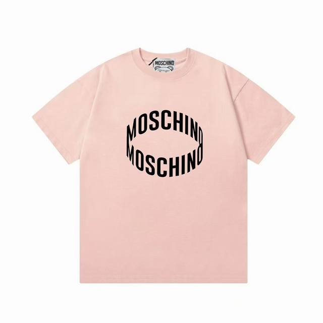 p100（隔天到） moschino 莫斯奇诺 2025新款 立体字母Logo 男女同款 短袖T恤 ·定制300克100％双纱纯棉面料 ·定染32支双股螺纹 ·