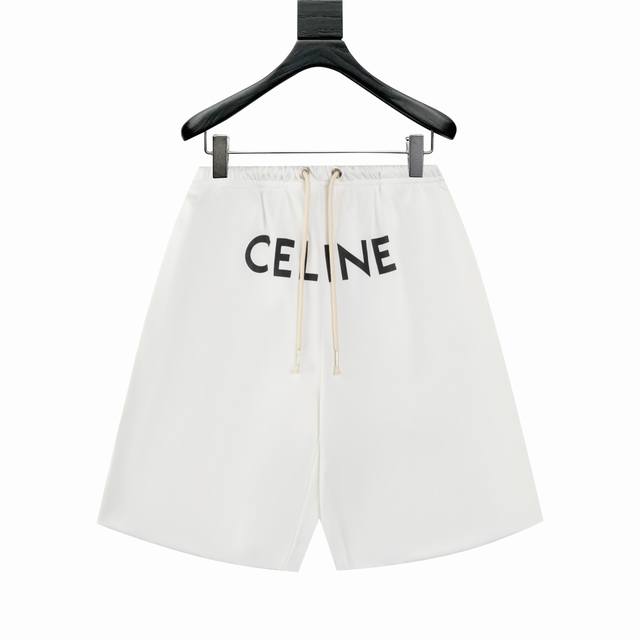 p120 Celine 25Ss专柜在售新款印花短裤 定织定染400克面料 标识印花短裤 百搭低调 紧实立体 开模定制Logo五金 细节版型很足 灰色很百搭 男