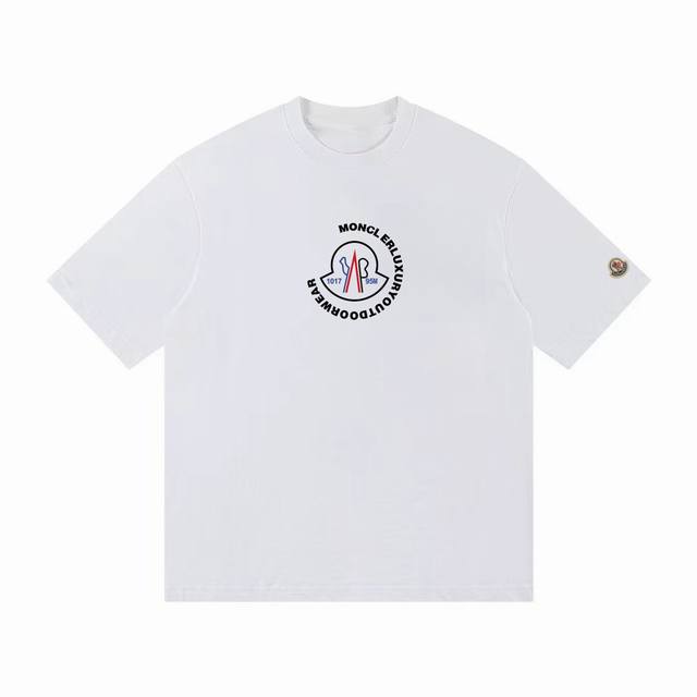 p70#K014 moncler/蒙口 《官网同款印花图案》 双纱纯棉短袖 -【260G双纱纯棉顶级面料 手感柔软 百分百纯棉独家出货 定染硫化黑无尘处理面料