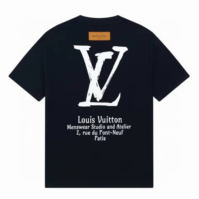 p70#V068 louis Vuitton 路易威登 25Ss新款前后字母压花图案经典圆领短袖 定制270克同缸染面料 手感非常舒服 秋冬最新砖柜同步 Os落