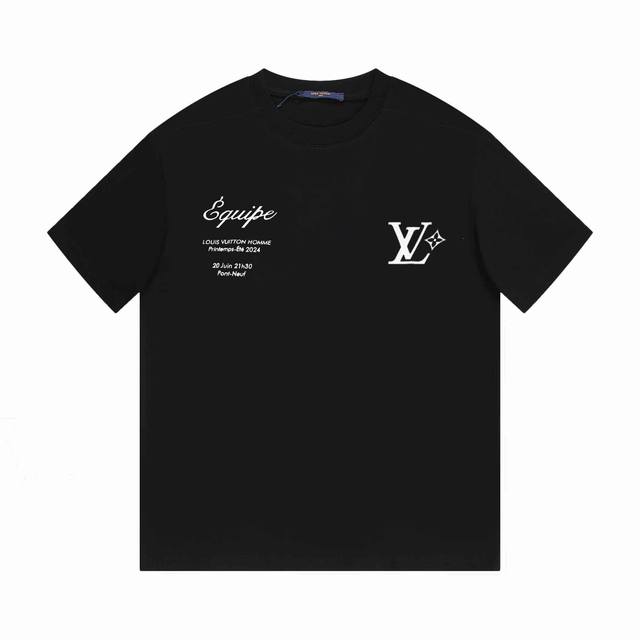 p70#V006 louis Vuitton 路易威登 24Ss Logo图案印花金典短袖T恤 时尚又个性 超级百搭好看的一款 男女同款 人手必备 吊牌 领标
