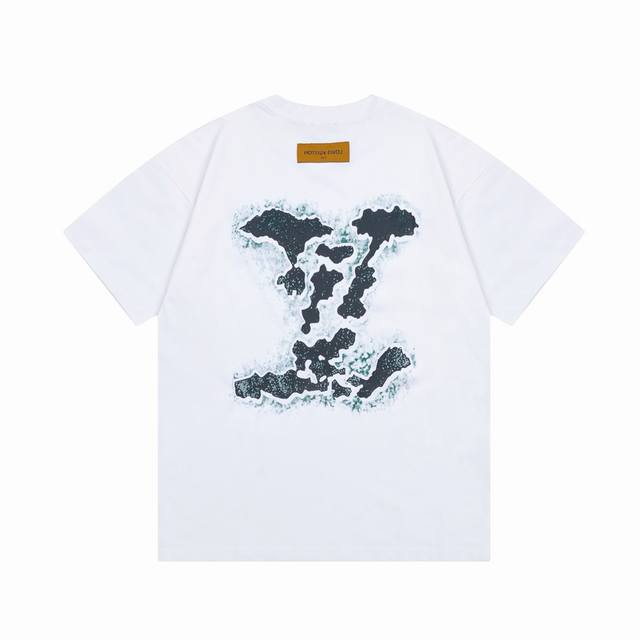p70#V003 louis Vuitton 路易威登 24Ss Logo图案印花金典短袖T恤 时尚又个性 超级百搭好看的一款 男女同款 人手必备 吊牌 领标