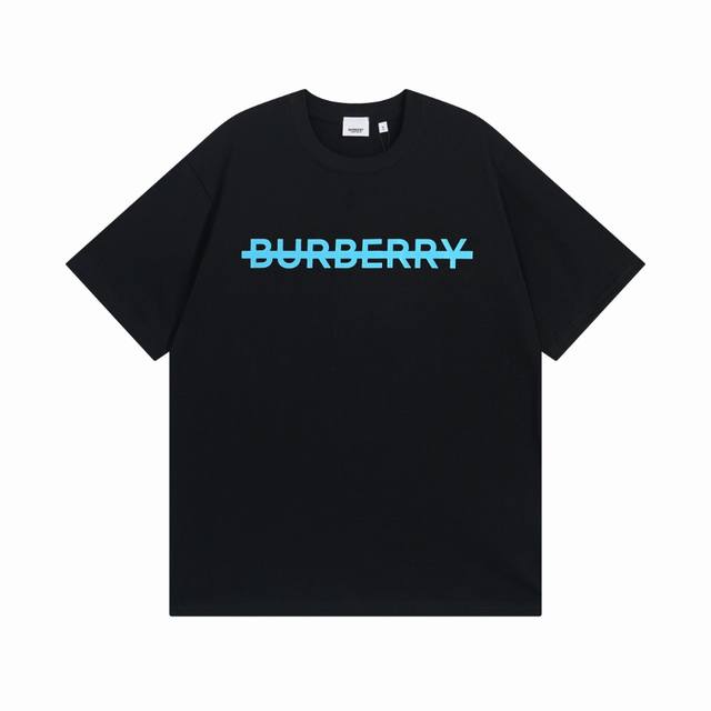 70 特价清不退不换 burberry/巴宝莉Bbr 23Ss 经典胸前蓝色字母印花短袖T恤 重磅260G定制32支原版面料，采用定制定染高克重原版面料，螺纹舒