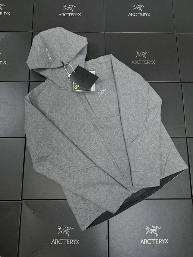 p430 （只代发 包邮）款号J11 灰白色实拍图 #Arc'teryx# 始祖鸟Sawyer Wool Hoody刺绣小标识羊毛外套软壳夹克连帽防风冲锋衣 #