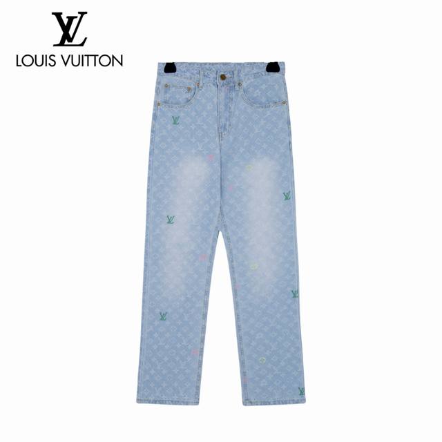 150【纯原】款号：L052 【上新】Louis Vuitton丨路易威登 24Ss Logo彩色字母刺绣Tyler牛仔裤 不是我说Lv这条神裤要火 配色用的是