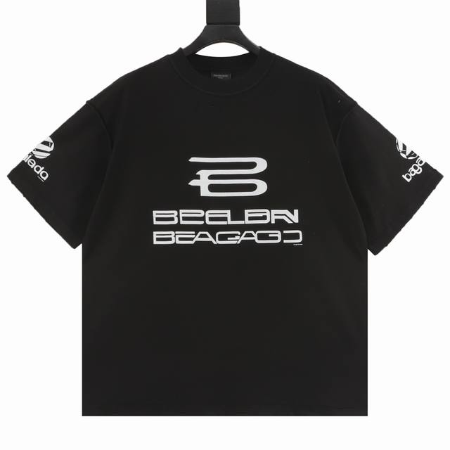 160 balenciaga巴黎世家Blcg 24Ss 人工智能Ai短袖T恤 定织定染240G精梳棉，7道网版，丝网菲林印花，全身水洗定位破坏50余处，外贸大厂