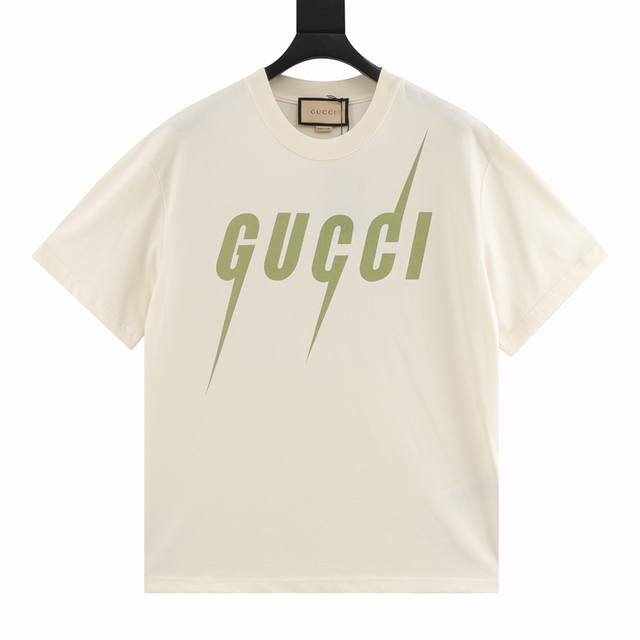 120 gucci 古驰 经典款 牛油果闪电印花短袖 size：Xs-Xl