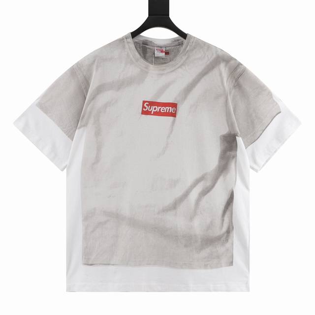 180 supreme X Maisonmargiela联名 24Ss Box短袖印花短袖 定制原版一致21S全棉气流纺汗布230克重 不算厚 是偏薄的那种 这