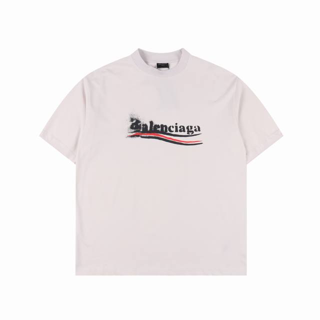 本地自取180 balenciaga巴黎世家 喷墨溶解可乐短袖T恤 新版型 独家定织定染布料 质感柔软舒适 胶桨喷墨印花工艺 前印花渐变可乐溶解图案 os落肩宽