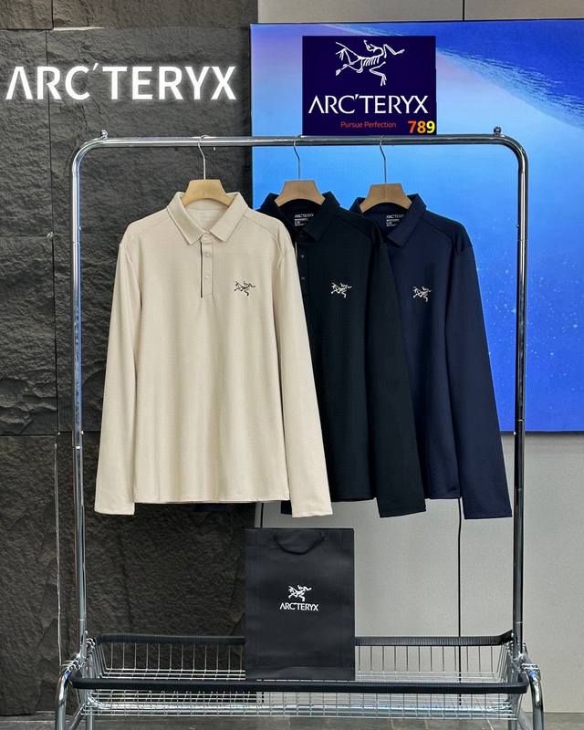 p170 arc'teryx始祖鸟三色Polo衫长袖卫衣 25春季新款面料47的聚酯纤维45的锦纶6.7的氨纶柔软细腻贴身穿的长袖自带棉柔感轻微磨毛，有弹力，透