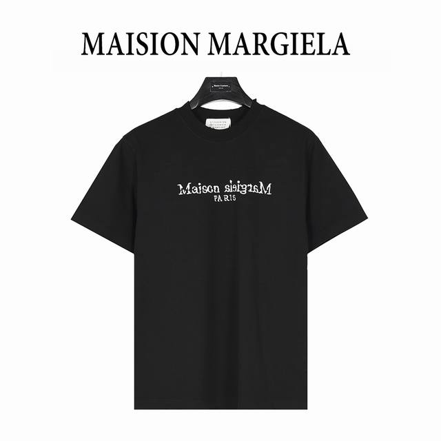 本地自取180（支持放店） maisonmargiela/马吉拉 刺绣破坏贴布圆领短袖T恤 重磅精梳260G纯棉双纱面料 手工多处破坏 螺纹定织定染通肩拉条工艺