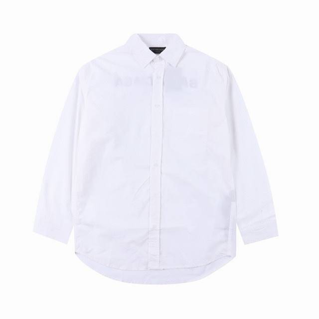 本地自取230 balenciaga/巴黎世家Blcg 24Fw 后背Logo印花长袖衬衫 轻奢主义 男女日常通勤穿搭必备单品 正确版本 随意对比 详细特征 ·