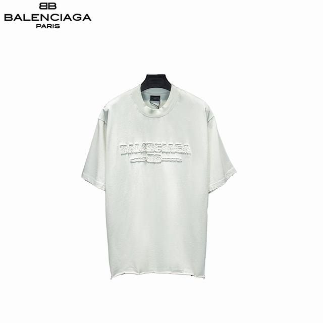 本地自取：180 balenciaga/巴黎世家 25Ss 毛巾暗纹字母短袖T恤 面料采用进口机器织造而成，布面纹路的独特性创造出完美的成衣效果 面料采用净布2