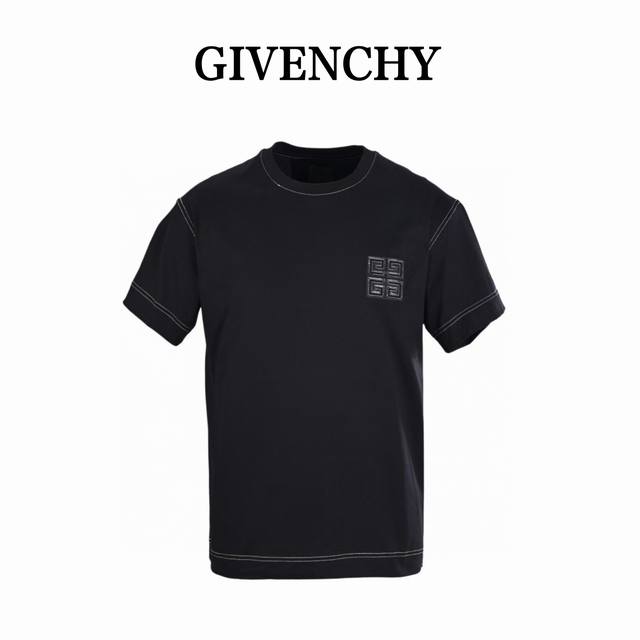 本地自取160 givenchy/纪梵希Gvc 4G四宫格Logo短袖T恤 定制双丝光新棉华绸面料，采用进口专机红外线定位，位置更为精准，特种专机反底明线精细缝