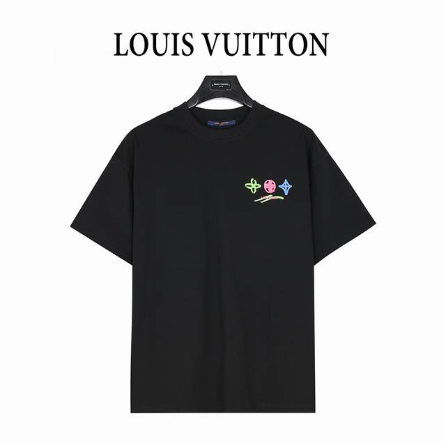 本地自取160 louis Vuitton/路易威登 25Ss 彩绘涂鸦大Logo印花短袖T恤 面料采用高克重260G重精梳棉，定制1:1螺纹，面料舒适亲肤无异