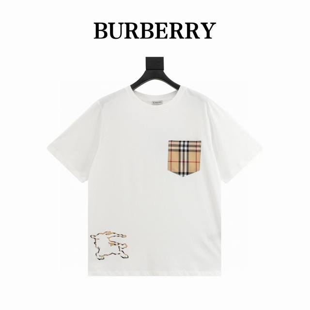 本地自取140 burberry/巴宝莉 格纹镂空战马圆领短袖 今年夏天最新款经典耐看，时尚精简的一款标语T 无多余花里胡哨，随意搭配感受英式风格的独特魅力！客