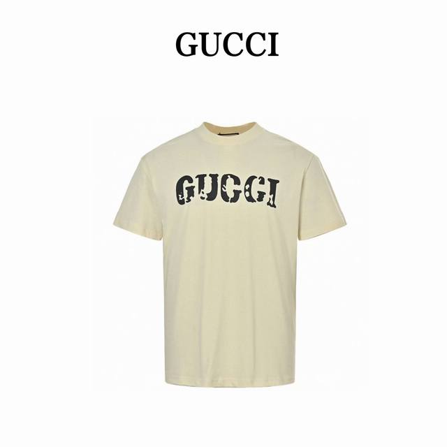 本地自取140 gucci/古驰 25Ss 斑驳字母印花短袖 精选优质260G纯棉面料，触感软糯亲肤细腻，实物到手绝对超乎你的想象，贴身无比舒适透气，即便是汗流