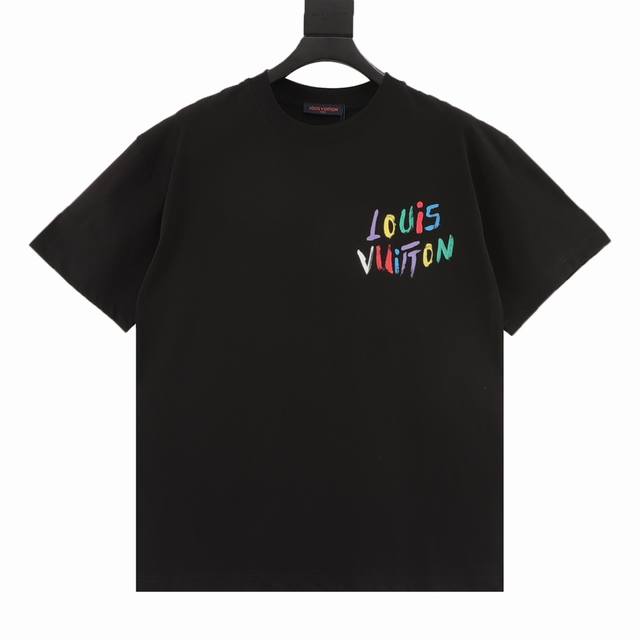 120 louis Vuitton/路易威登 25Ss 手绘彩色Logo涂鸦短袖T恤 购入原版开模打造，全套定制辅料，所有细节完美还原 定织定染260G纯棉双纱