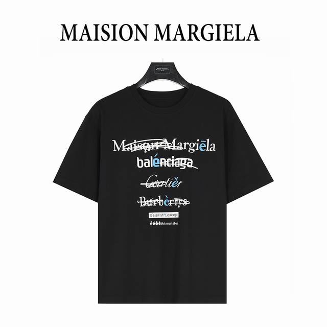 本地自取180（支持放店） maisonmargiela/马吉拉 恶搞印花涂鸦圆领短袖T恤 重磅精梳260G纯棉双纱面料 3D数码直喷工艺 后背四角手工缝线 螺